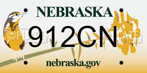 912CN Nebraska License Plate