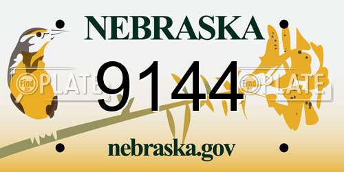 9144 Nebraska License Plate