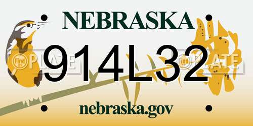 914L32 Nebraska License Plate