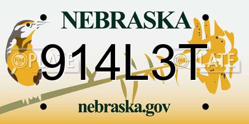 914L3T Nebraska License Plate