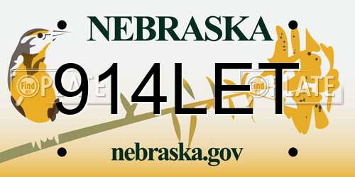914LET Nebraska License Plate