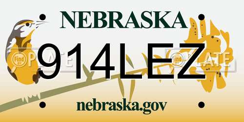 914LEZ Nebraska License Plate