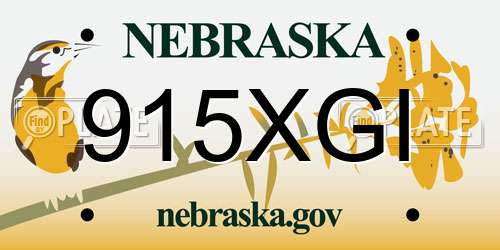 915XGI Nebraska License Plate