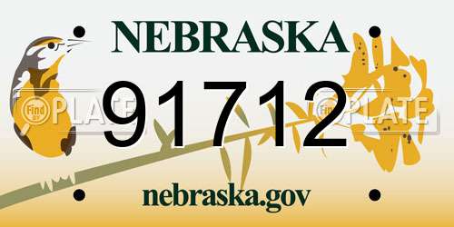 91712 Nebraska License Plate