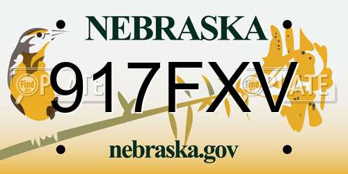 917FXV Nebraska License Plate