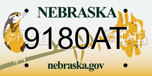 9180AT Nebraska License Plate