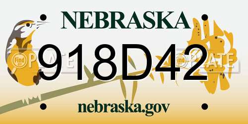 918D42 Nebraska License Plate