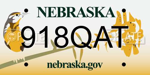918QAT Nebraska License Plate