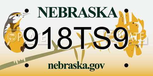 918TS9 Nebraska License Plate