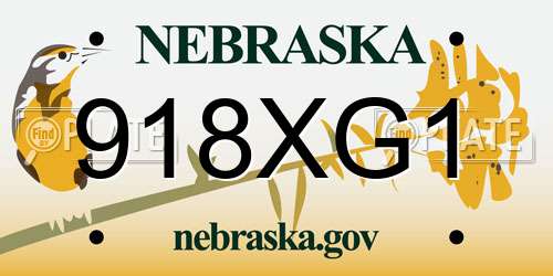 918XG1 Nebraska License Plate