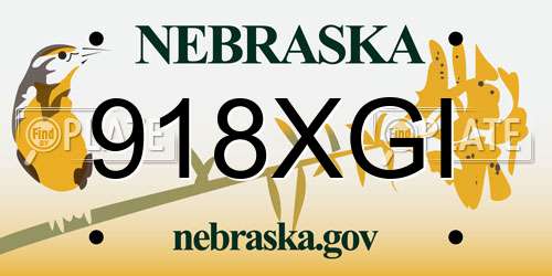 918XGI Nebraska License Plate