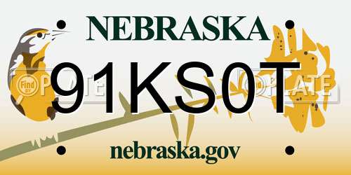 91KS0T Nebraska License Plate