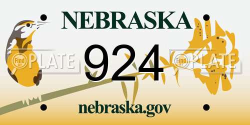 924 Nebraska License Plate