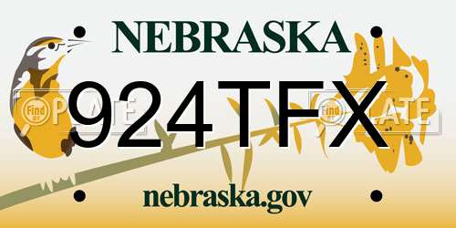 924TFX Nebraska License Plate