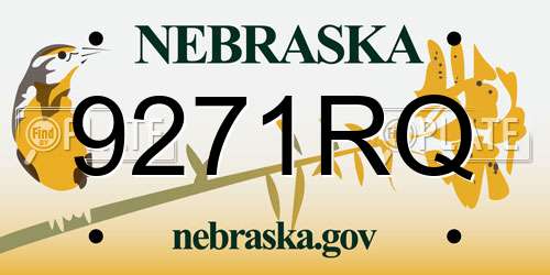 9271RQ Nebraska License Plate