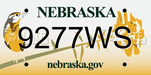 9277WS Nebraska License Plate