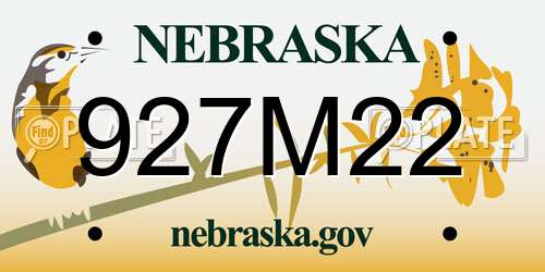 927M22 Nebraska License Plate