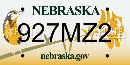 927MZ2 Nebraska License Plate