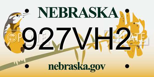 927VH2 Nebraska License Plate