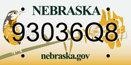 93036Q8 Nebraska License Plate