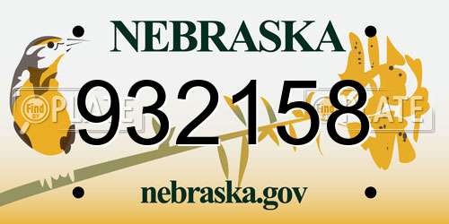 932158 Nebraska License Plate