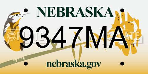 9347MA Nebraska License Plate