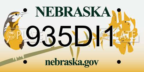 935DI1 Nebraska License Plate