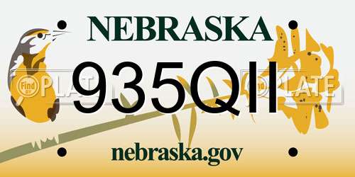 935QII Nebraska License Plate