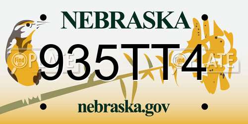 935TT4 Nebraska License Plate