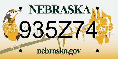 935Z74 Nebraska License Plate