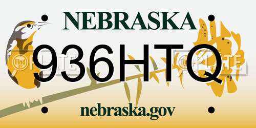 936HTQ Nebraska License Plate