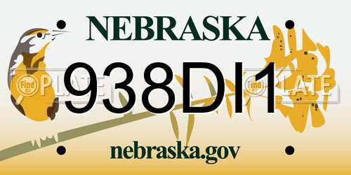 938DI1 Nebraska License Plate