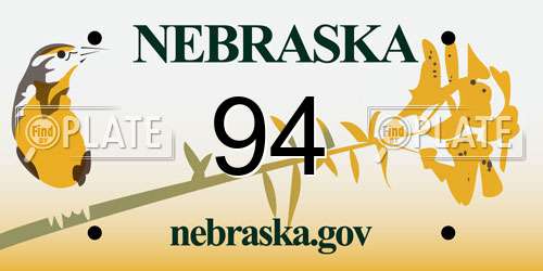 94 Nebraska License Plate