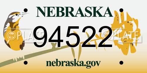 94522 Nebraska License Plate