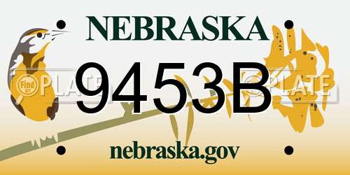 9453B Nebraska License Plate