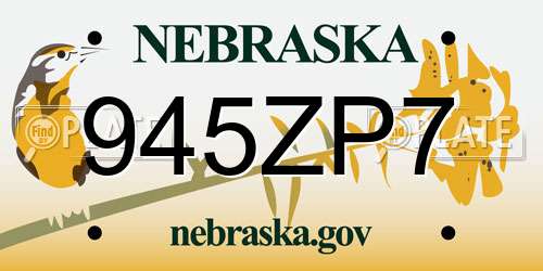 945ZP7 Nebraska License Plate
