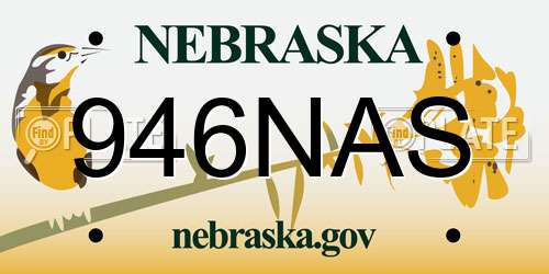 946NAS Nebraska License Plate