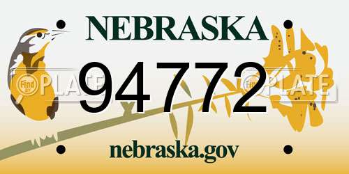 94772 Nebraska License Plate