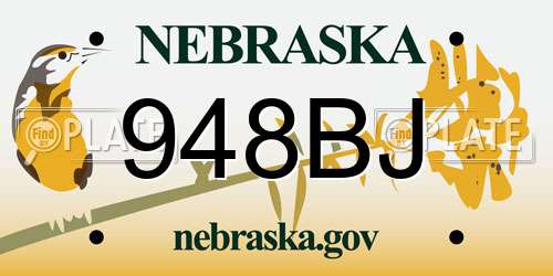 948BJ Nebraska License Plate
