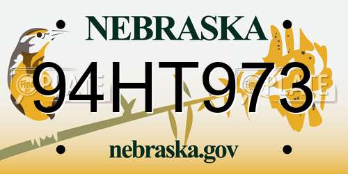 94HT973 Nebraska License Plate