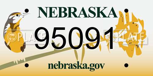 95091 Nebraska License Plate