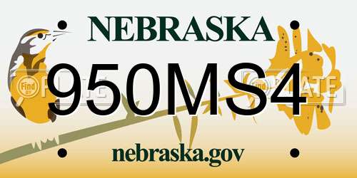 950MS4 Nebraska License Plate