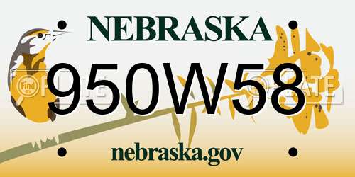 950W58 Nebraska License Plate