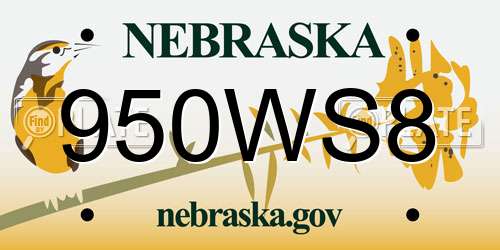 950WS8 Nebraska License Plate