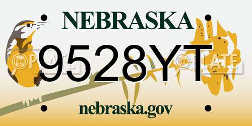 9528YT Nebraska License Plate