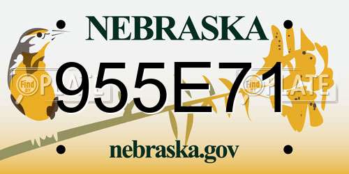 955E71 Nebraska License Plate