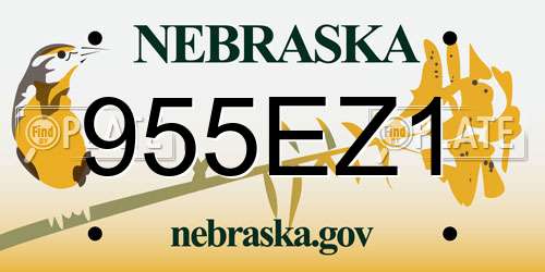 955EZ1 Nebraska License Plate