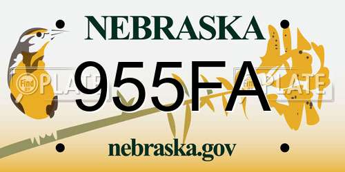 955FA Nebraska License Plate
