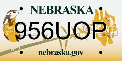 956UOP Nebraska License Plate