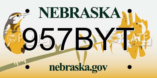 957BYT Nebraska License Plate